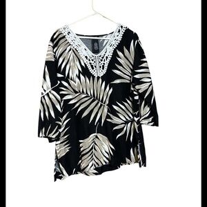 Premise Floral Print Top Size Large Lace